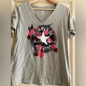 Converse Chuck Taylor All Star Classic fit Gray V-Neck Shirt Large
